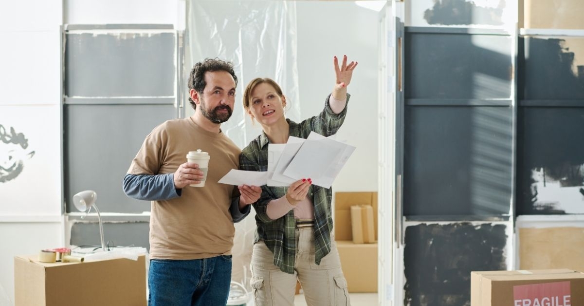 Maison en rénovation avec panneau isolant 