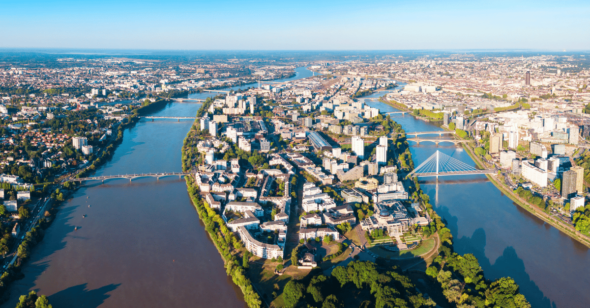 Vue aérienne de Nantes
